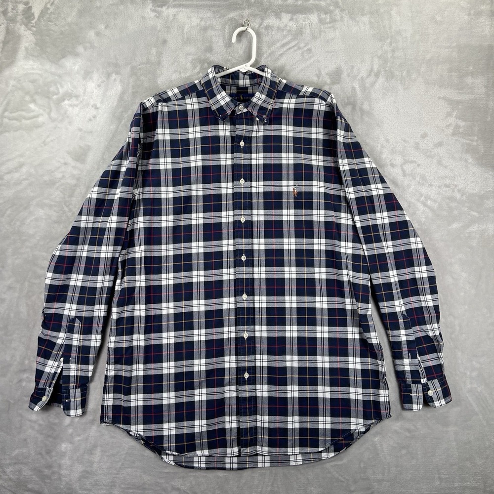 Ralph Lauren Shirt Mens LT Large Tall Button Down Flesh Pony Long Sleeve Plaid